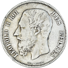 Münze, Belgien, Leopold II, 5 Francs, 5 Frank, 1870, Brussels, S+, Silber