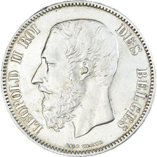 Münze, Belgien, Leopold II, 5 Francs, 5 Frank, 1871, VZ, Silber, KM:24