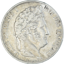Moeda, França, Louis-Philippe, 5 Francs, 1848, Paris, EF(40-45), Prata