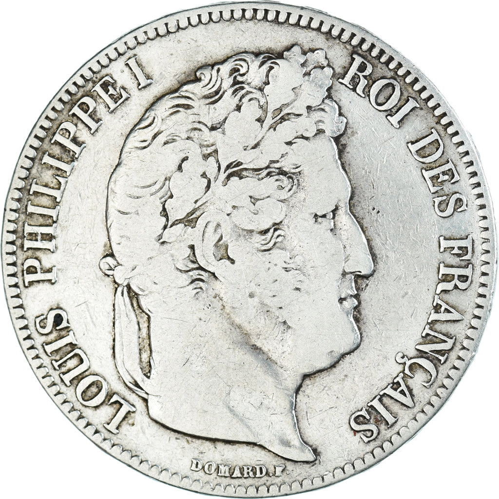 Moneta, Francia, Louis-Philippe, 5 Francs, 1842, Rouen, MB, Argento, KM:749.2