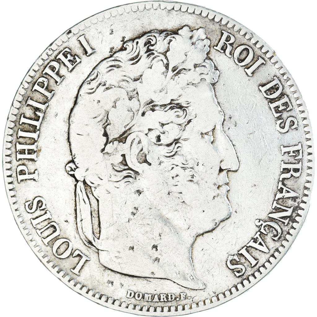 Moneta, Francia, Louis-Philippe, 5 Francs, 1836, Lille, MB+, Argento, KM:749.13