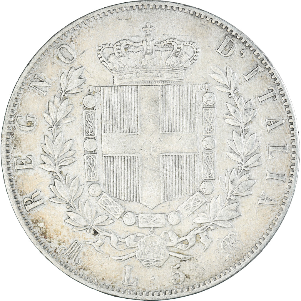 Münze, Italien, Vittorio Emanuele II, 5 Lire, 1872, Milan, SS+, Silber, KM:8.3