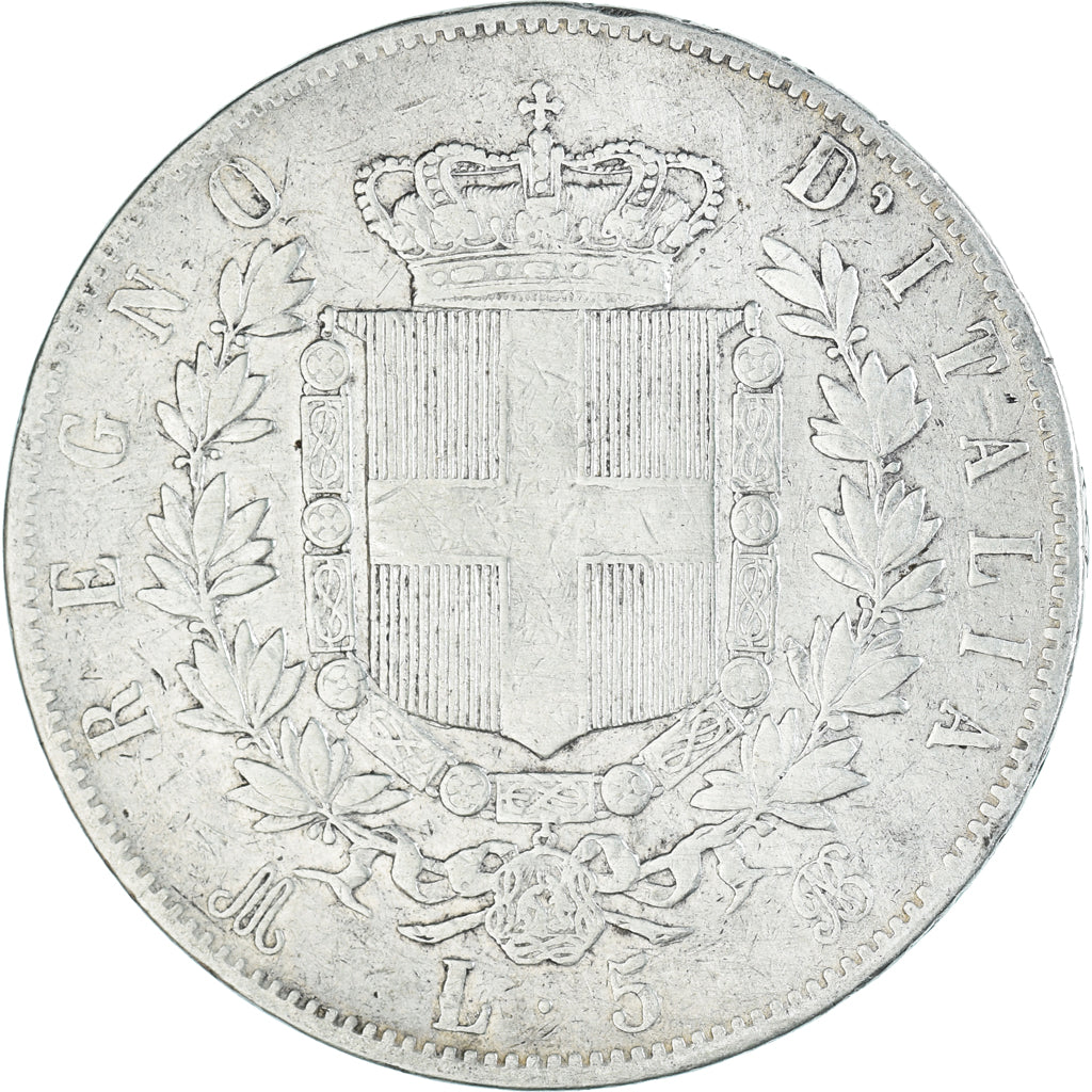 Moneta, Italia, Vittorio Emanuele II, 5 Lire, 1874, Milan, MB+, Argento, KM:8.3