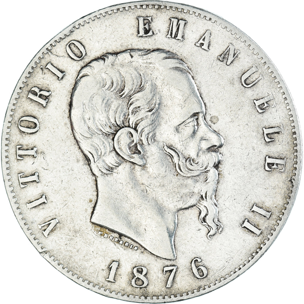 Münze, Italien, Vittorio Emanuele II, 5 Lire, 1876, Rome, SS, Silber, KM:8.4