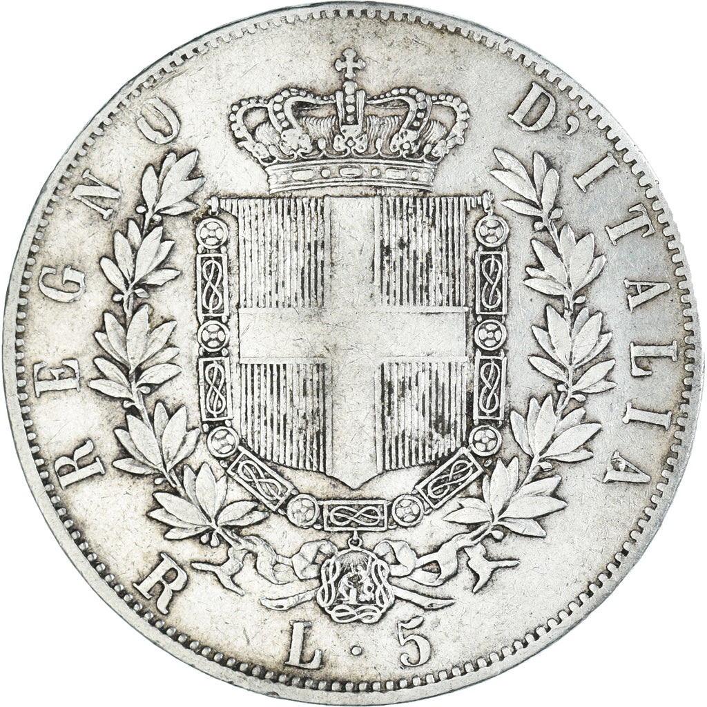 Münze, Italien, Vittorio Emanuele II, 5 Lire, 1876, Rome, SS, Silber, KM:8.4