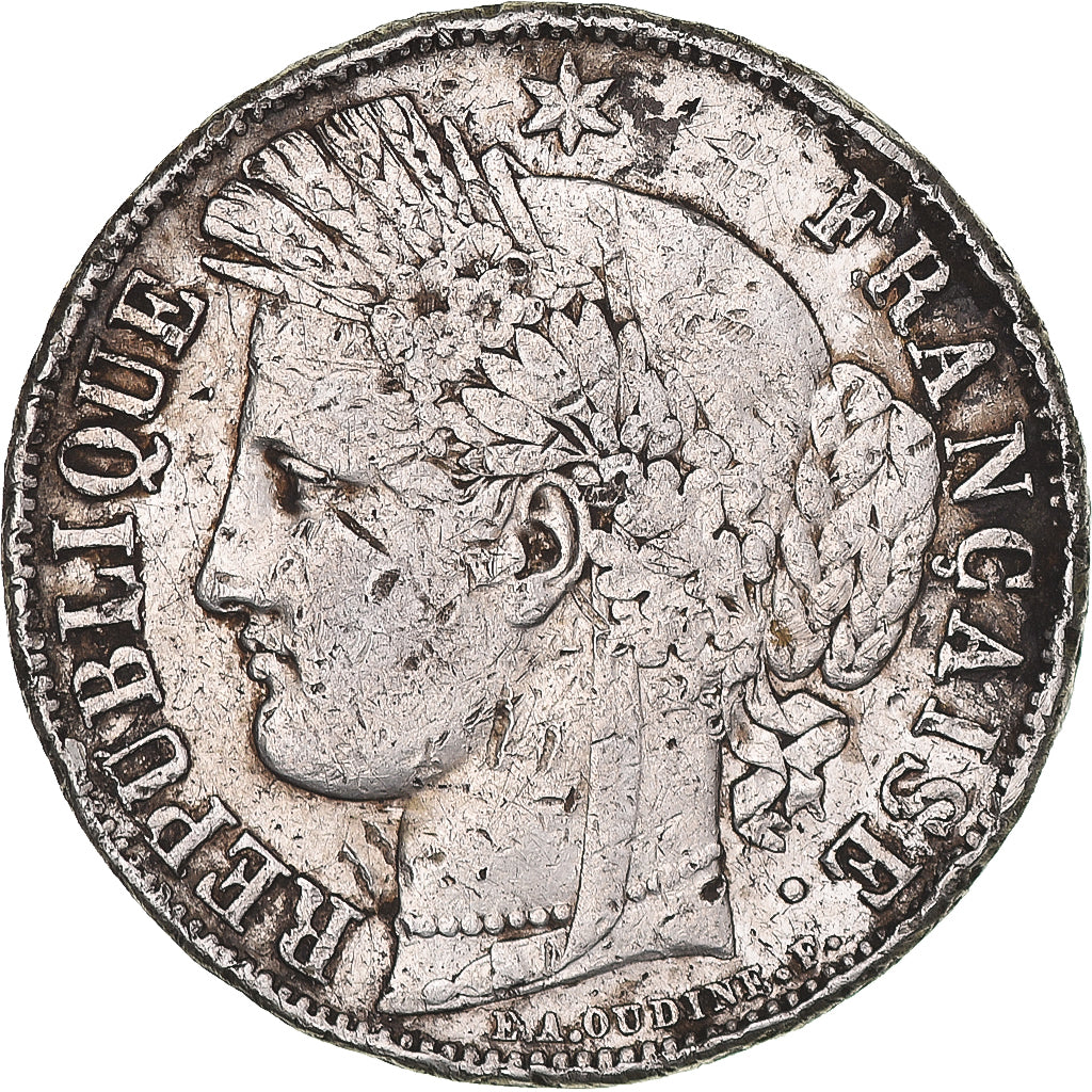 Monnaie, France, Cérès, 5 Francs, 1849, Paris, main-chien, TB+, Argent
