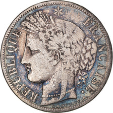 Münze, Frankreich, Cérès, 5 Francs, 1849, Paris, main-chien, S+, Silber
