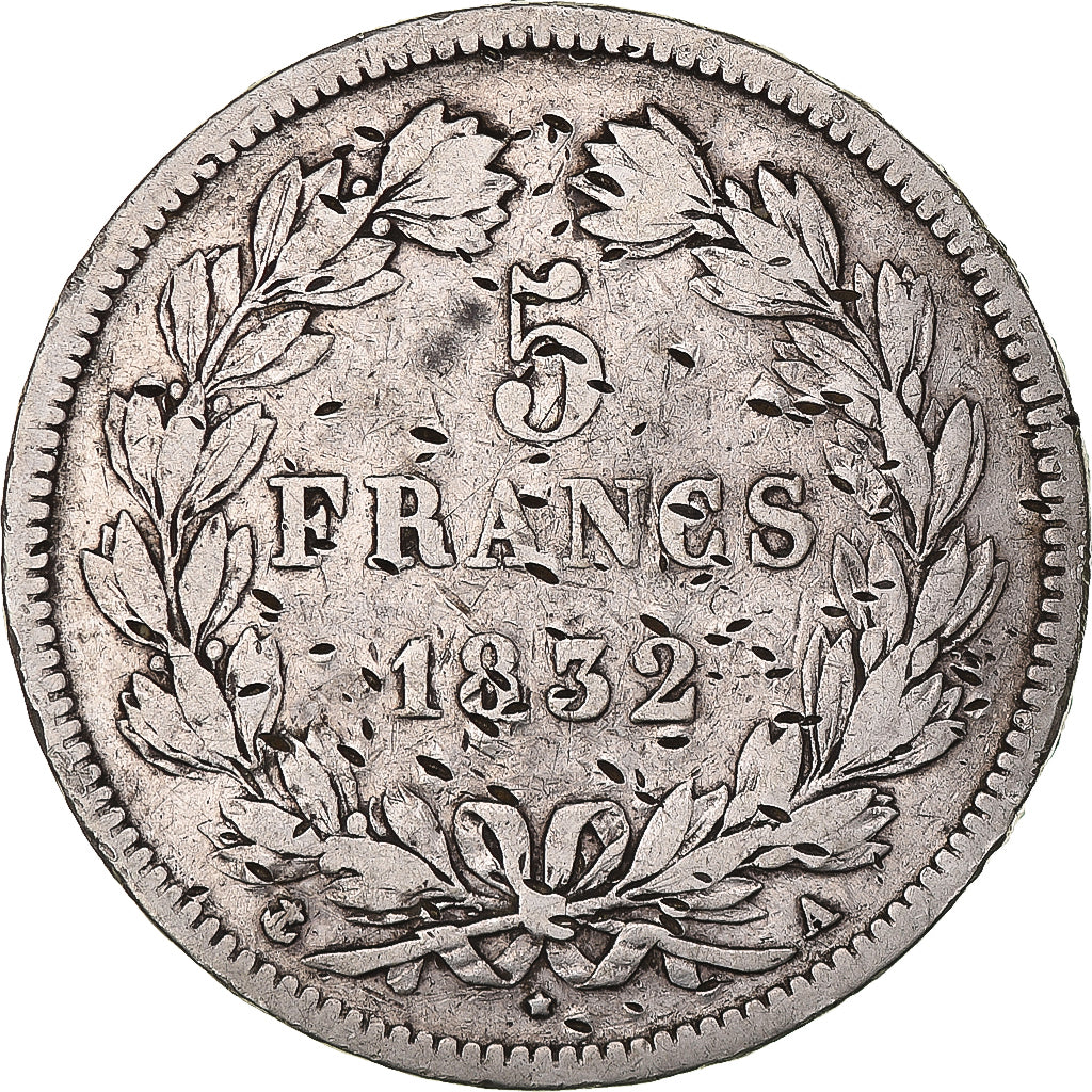 Coin, France, Louis-Philippe, 5 Francs, 1832, Paris, VF(20-25), Silver