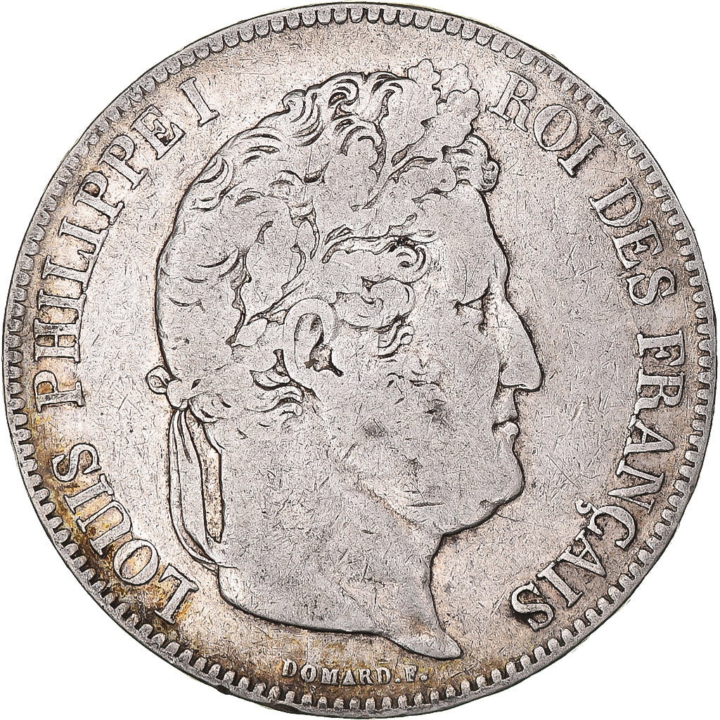 Moeda, França, Louis-Philippe, 5 Francs, 1834, Lille, VF(30-35), Prata