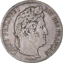 Moneda, Francia, Louis-Philippe, 5 Francs, 1841, Lille, MBC, Plata, KM:749.13