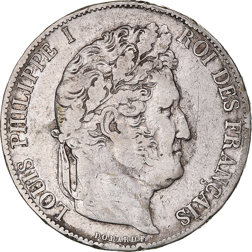 Moneta, Francja, Louis-Philippe, 5 Francs, 1845, Paris, EF(40-45), Srebro