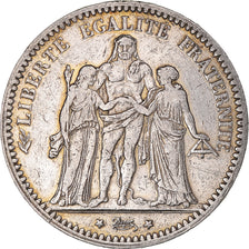 Moeda, França, Hercule, 5 Francs, 1873, Paris, EF(40-45), Prata, KM:820.1