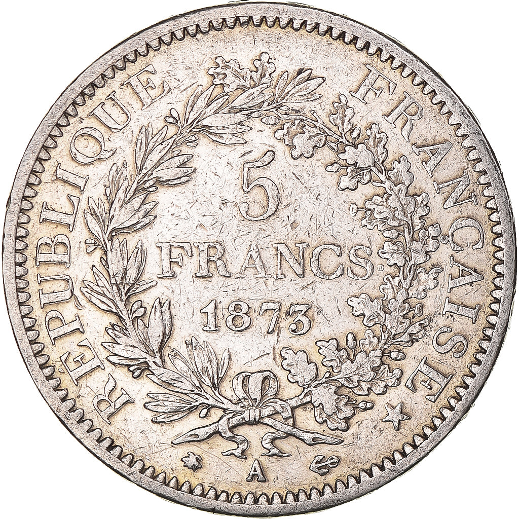 Moneta, Francia, Hercule, 5 Francs, 1873, Paris, BB, Argento, KM:820.1
