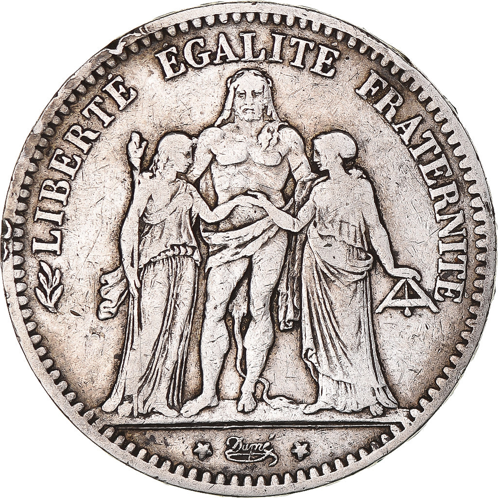 Coin, France, Hercule, 5 Francs, 1876, Paris, VF(30-35), Silver, KM:820.1