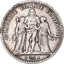 Coin, France, Hercule, 5 Francs, 1876, Paris, VF(30-35), Silver, KM:820.1