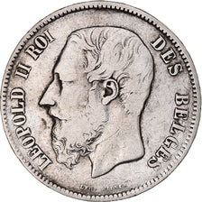 Monnaie, Belgique, Leopold II, 5 Francs, 5 Frank, 1869, TB, Argent, KM:24