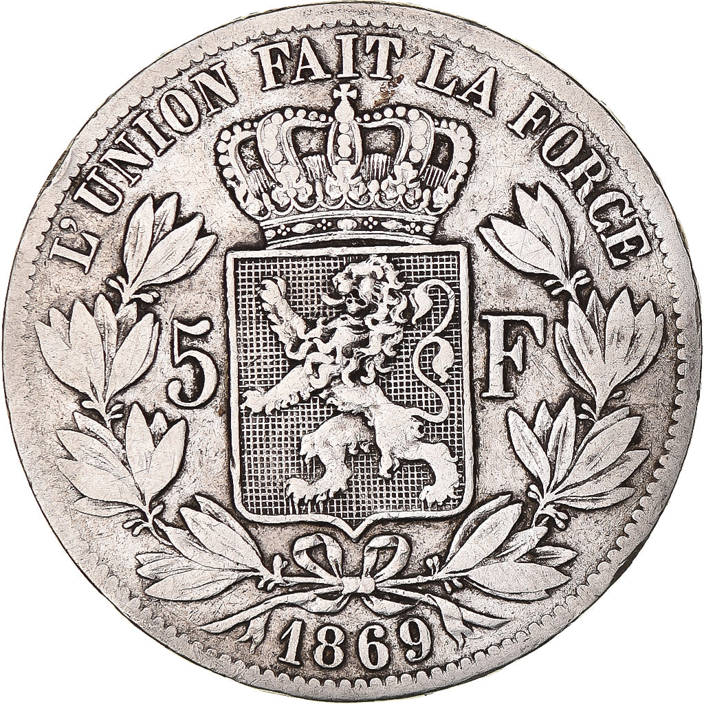 Monnaie, Belgique, Leopold II, 5 Francs, 5 Frank, 1869, TB, Argent, KM:24