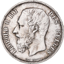 Munten, België, Leopold II, 5 Francs, 5 Frank, 1876, FR+, Zilver, KM:24