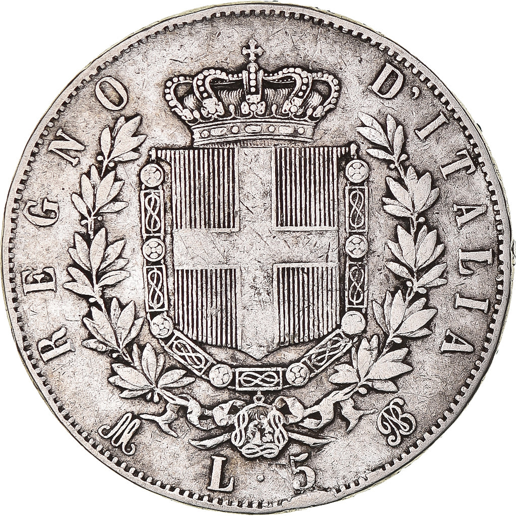 Monnaie, Italie, Vittorio Emanuele II, 5 Lire, 1870, Milan, TB+, Argent, KM:8.3