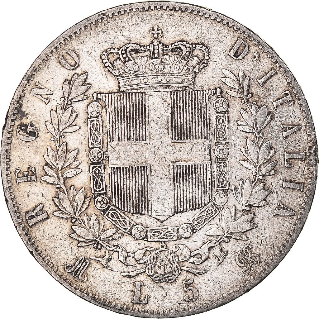 Monnaie, Italie, Vittorio Emanuele II, 5 Lire, 1874, Milan, TB, Argent, KM:8.3