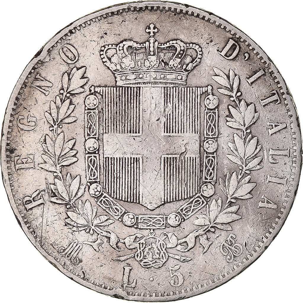 Münze, Italien, Vittorio Emanuele II, 5 Lire, 1874, Milan, S, Silber, KM:8.3