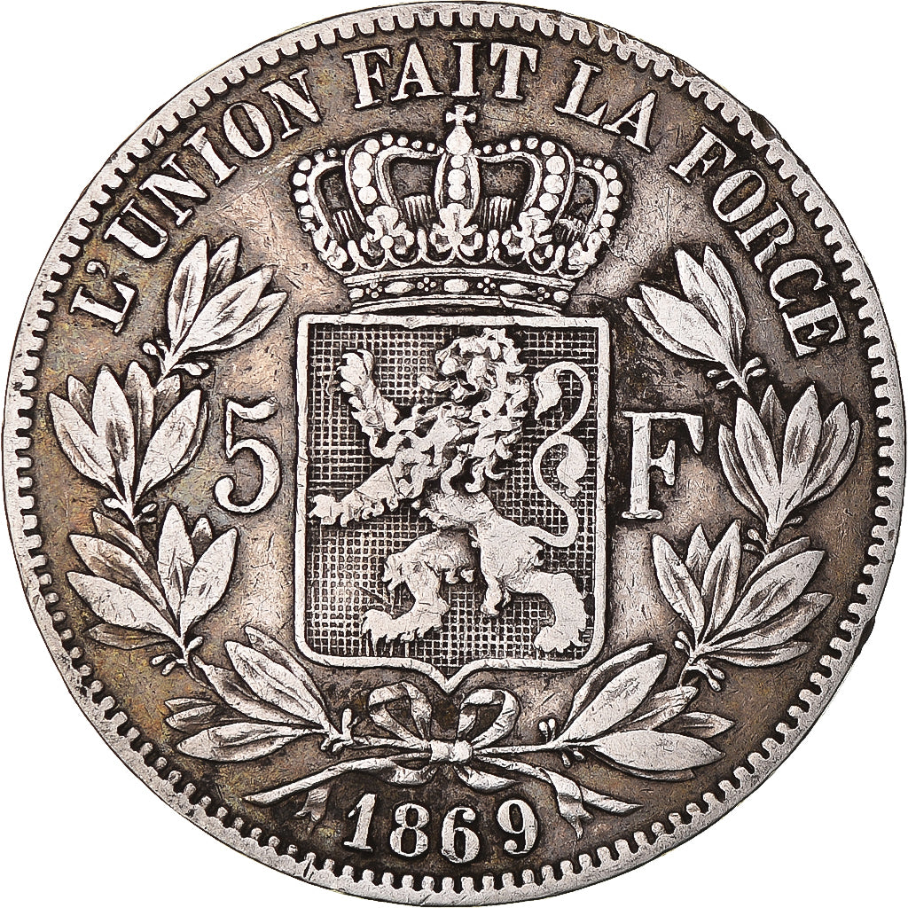 Monnaie, Belgique, Leopold II, 5 Francs, 5 Frank, 1869, TB+, Argent, KM:24
