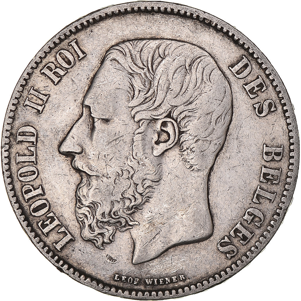 Coin, Belgium, Leopold II, 5 Francs, 5 Frank, 1869, VF(30-35), Silver, KM:24