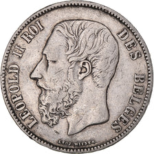 Coin, Belgium, Leopold II, 5 Francs, 5 Frank, 1869, VF(30-35), Silver, KM:24