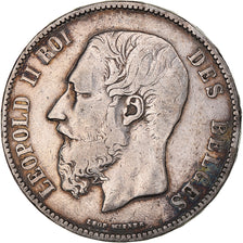 Coin, Belgium, Leopold II, 5 Francs, 5 Frank, 1873, VF(20-25), Silver, KM:24