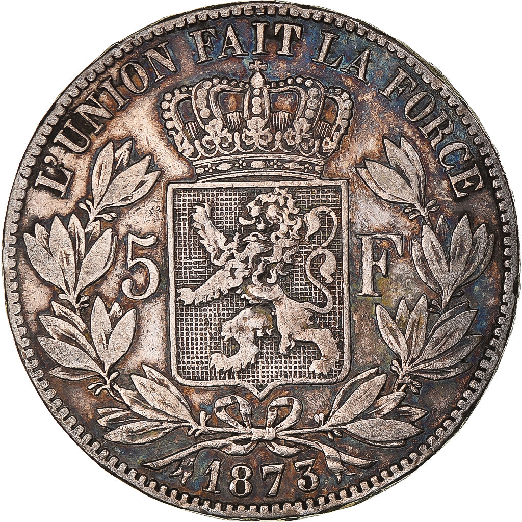 Coin, Belgium, Leopold II, 5 Francs, 5 Frank, 1873, VF(20-25), Silver, KM:24