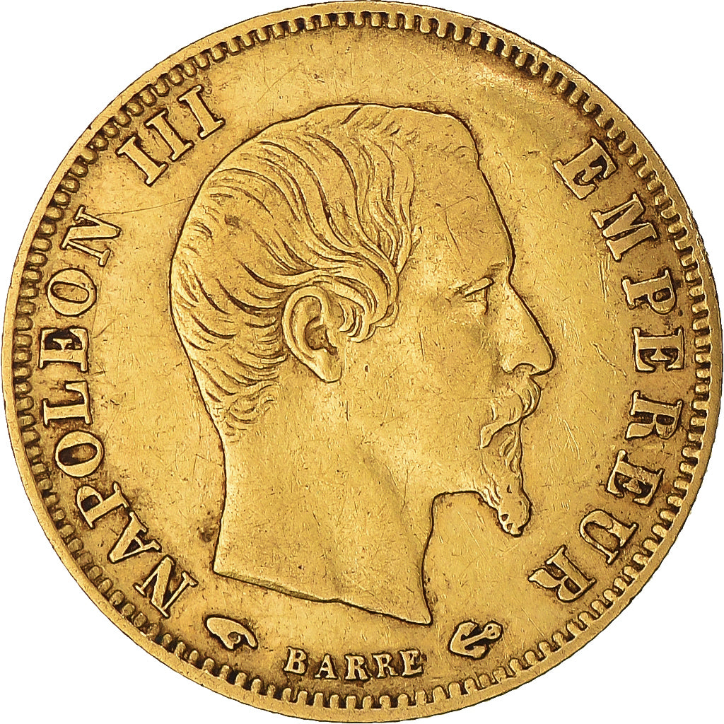 Moneta, Francja, Napoleon III, 5 Francs, 1859, Paris, AU(50-53), Złoto