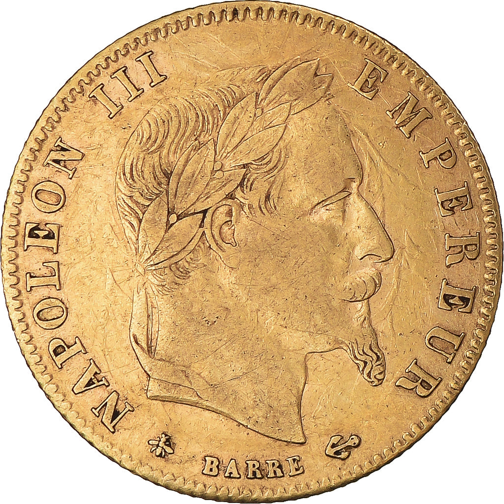 Moeda, França, Napoleon III, 5 Francs, 1864, Paris, AU(50-53), Dourado