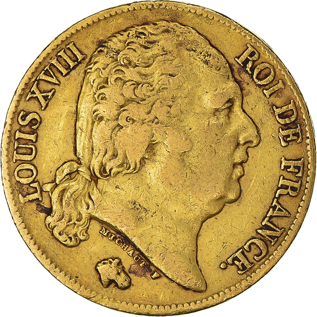 Monnaie, France, Louis XVIII, 20 Francs, 1818, Paris, TB+, Or, Gadoury:1028