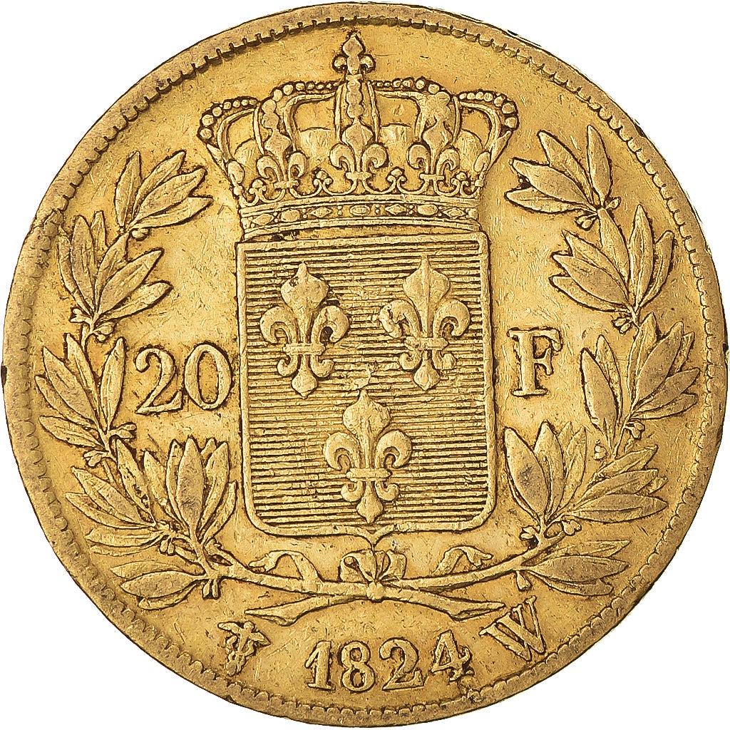 Monnaie, France, Louis XVIII, 20 Francs, 1824, Lille, TB+, Or, Gadoury:1028