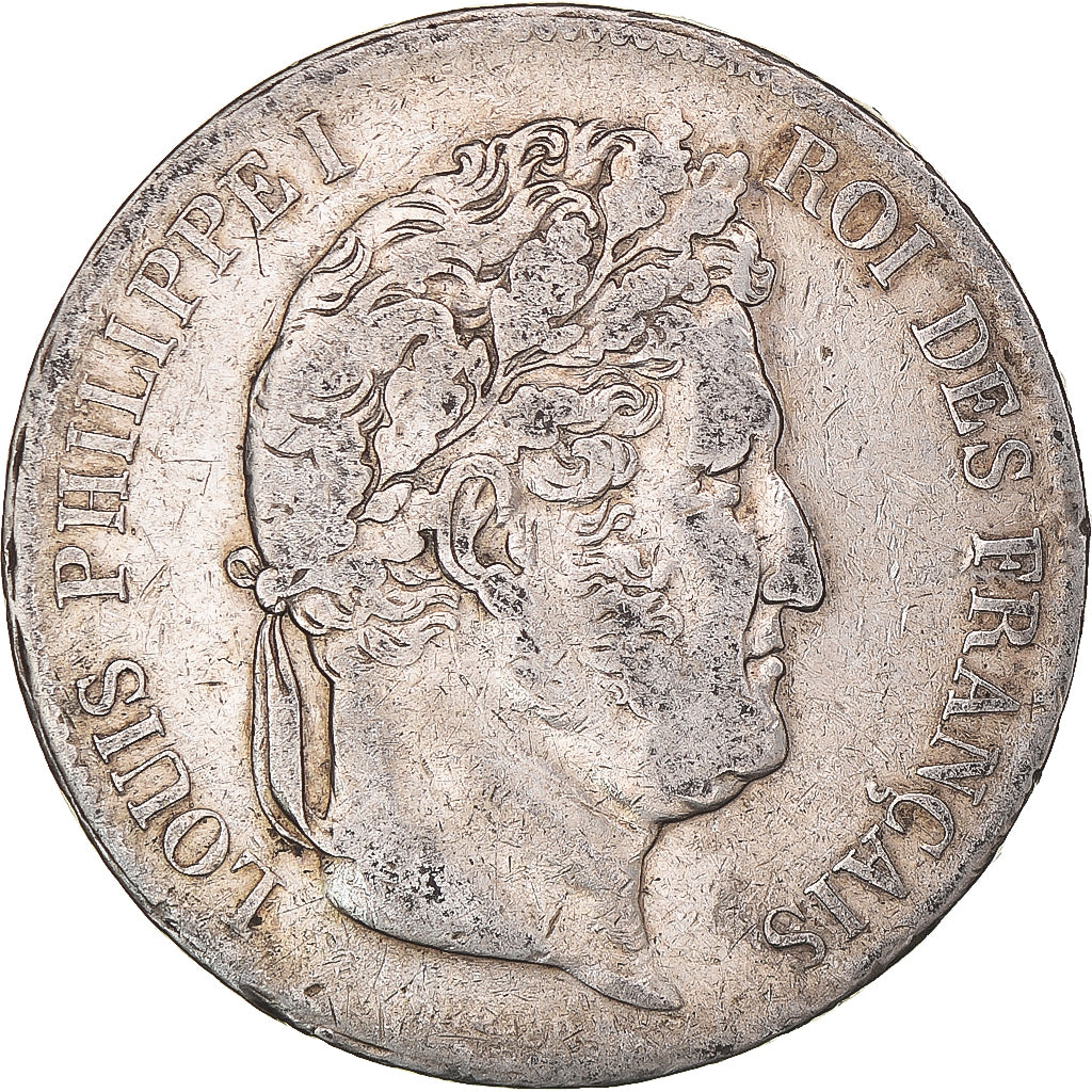 Moeda, França, Louis-Philippe, 5 Francs, 1834, Lille, EF(40-45), Prata