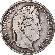 Moeda, França, Louis-Philippe, 5 Francs, 1836, Paris, VF(20-25), Prata