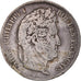 Moeda, França, Louis-Philippe, 5 Francs, 1837, Lille, VF(20-25), Prata