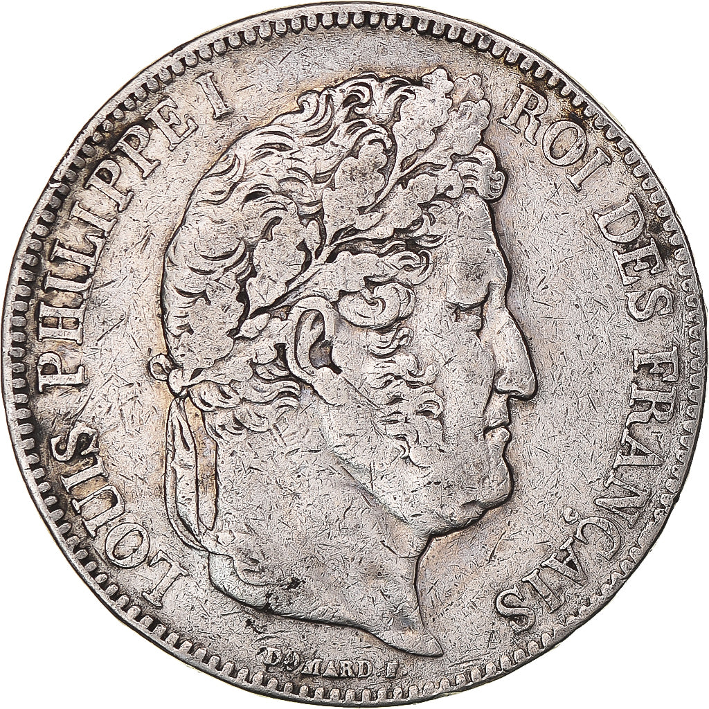 Coin, France, Louis-Philippe, 5 Francs, 1839, Lille, VF(30-35), Silver
