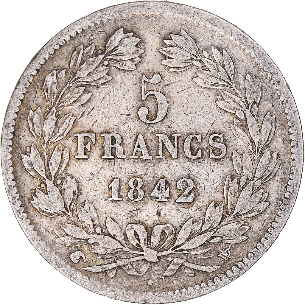Monnaie, France, Louis-Philippe, 5 Francs, 1842, Lille, TTB, Argent