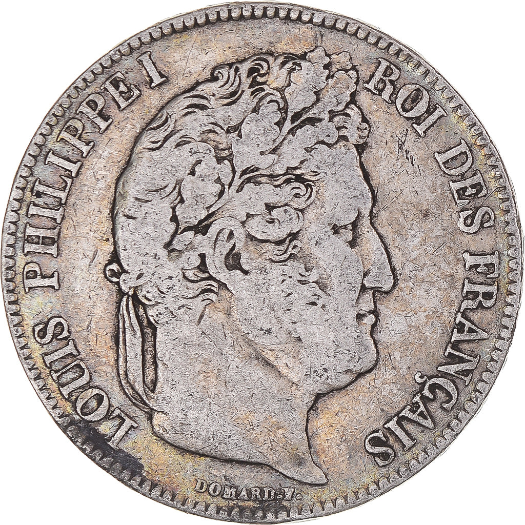 Coin, France, Louis-Philippe, 5 Francs, 1833, Rouen, VF(20-25), Silver