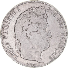 Coin, France, Louis-Philippe, 5 Francs, 1843, Lille, VF(20-25), Silver