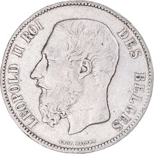 Moneta, Belgio, Leopold II, 5 Francs, 5 Frank, 1870, Brussels, MB, Argento