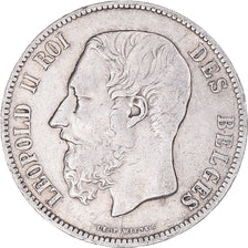 Coin, Belgium, Leopold II, 5 Francs, 5 Frank, 1870, Brussels, VF(20-25), Silver