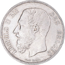 Coin, Belgium, Leopold II, 5 Francs, 5 Frank, 1870, Brussels, VF(30-35), Silver