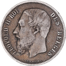 Coin, Belgium, Leopold II, 5 Francs, 5 Frank, 1871, VF(20-25), Silver, KM:24