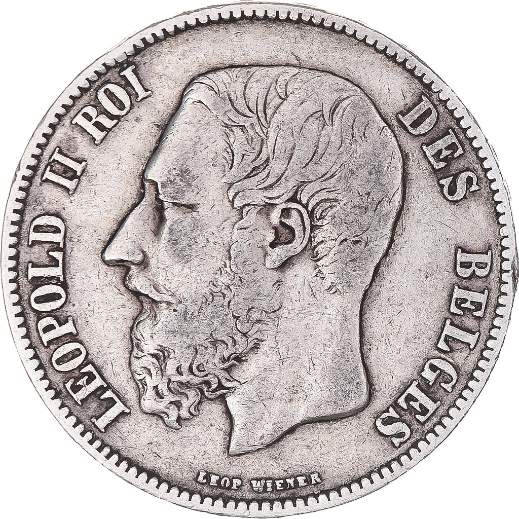 Coin, Belgium, Leopold II, 5 Francs, 5 Frank, 1871, VF(20-25), Silver, KM:24