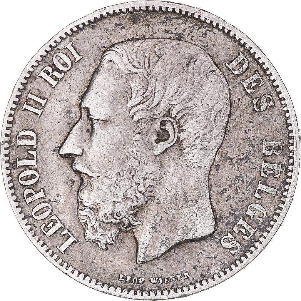 Coin, Belgium, Leopold II, 5 Francs, 5 Frank, 1871, EF(40-45), Silver, KM:24