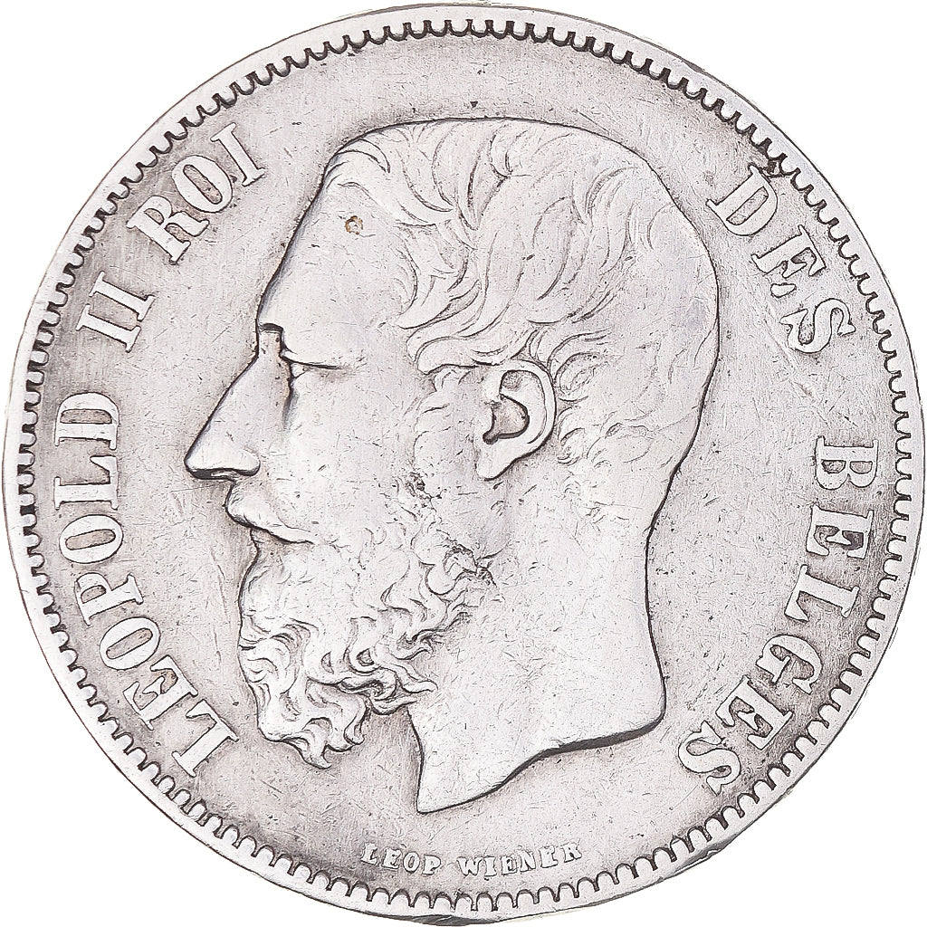 Coin, Belgium, Leopold II, 5 Francs, 5 Frank, 1872, VF(30-35), Silver, KM:24