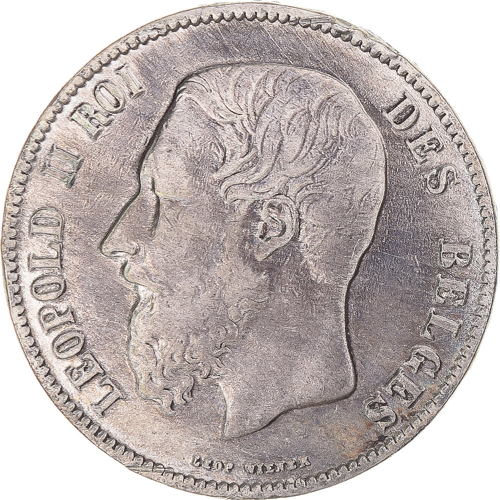 Coin, Belgium, Leopold II, 5 Francs, 5 Frank, 1872, VF(30-35), Silver, KM:24