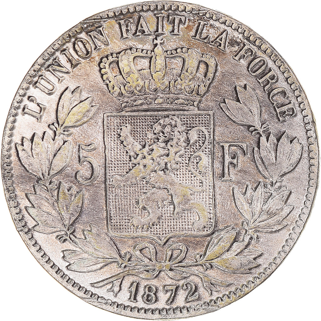Coin, Belgium, Leopold II, 5 Francs, 5 Frank, 1872, VF(30-35), Silver, KM:24